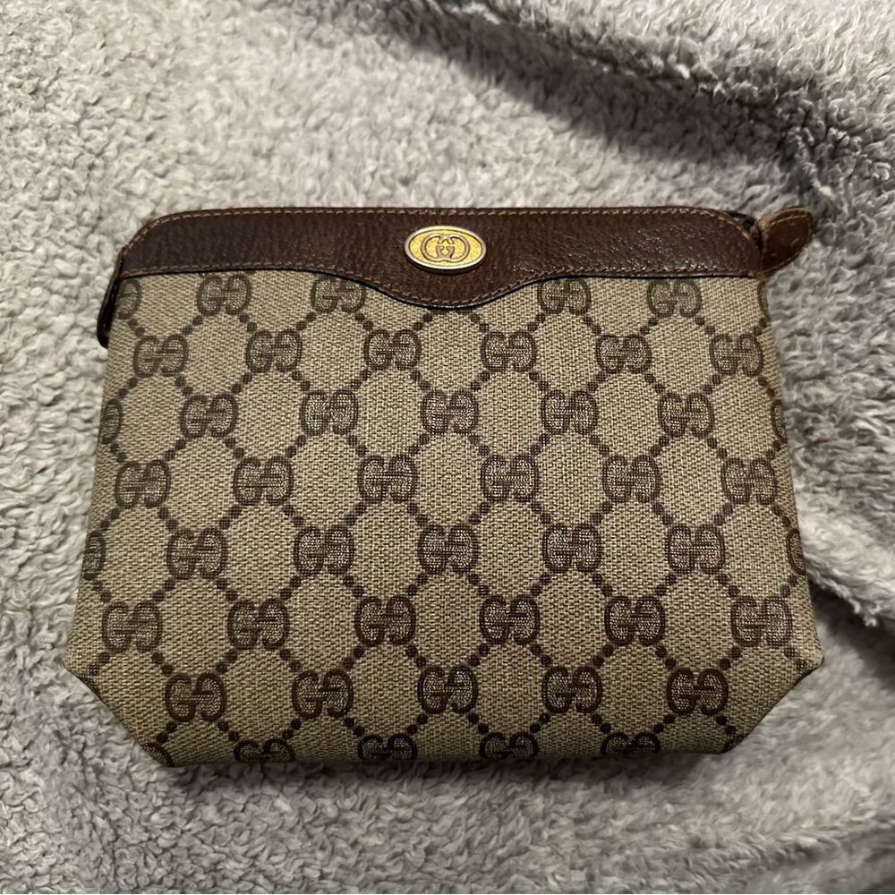 Vintage Gucci Monogram Zip Pouch